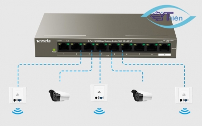 Switch PoE Tenda TEF1109P 9-Port 10/100Mbps